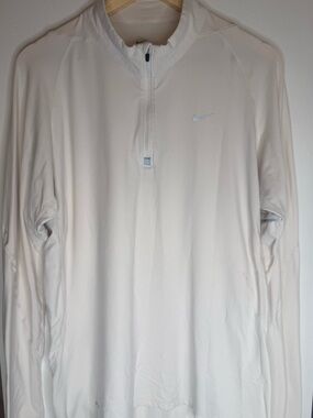 Nike Dri-FIT Quarter Zip Pullover Men’s Large White Athletic Training Top